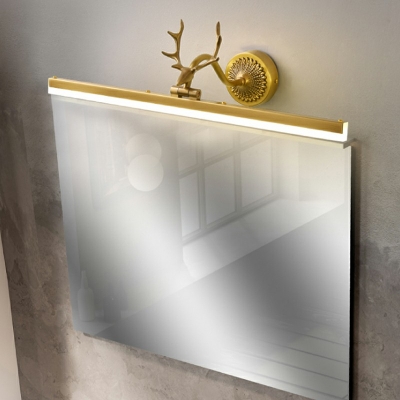 Metal Vanity Wall Light Fixtures LED Light Modern Wall Mounted Mirror Front for Bathroom