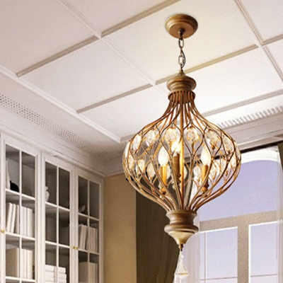 Modern Style Metal Chandelier Light 3 Lights Nordic Style Crystal Pendant Light for Living Room Dinning Room