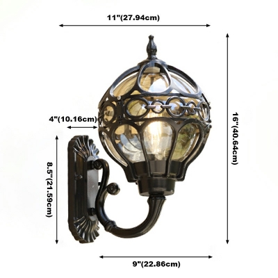 Nordic Style LED Wall Sconce Light Modern Style Metal Glass Wall Light for Aisle Courtyard
