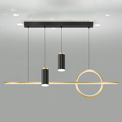 Simplicity Hammered Metal Pendant Light Slim Rectangular Linear Hanging Ceiling Light