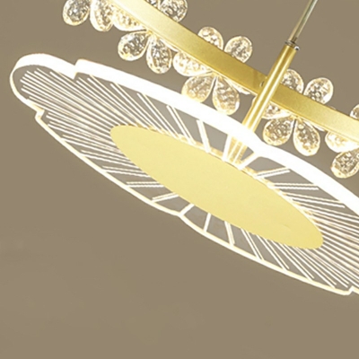 1-Light Chandelier Lamp Modern Style Circle Shape Metal Hanging Light Fixtures