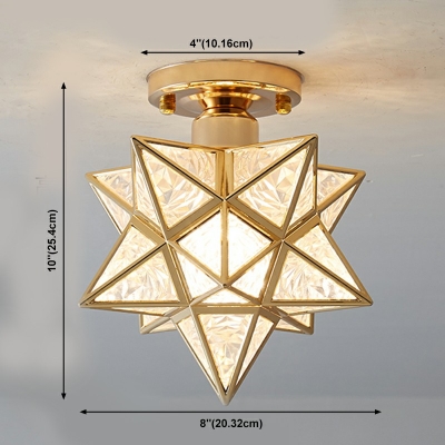 1-Light Flush Mount Lighting Traditional Style Star Shape Metal Ceiling Mounted Fixture