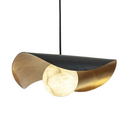 1-Light Pendant Lighting Fixtures Simplicity Style Globe Shape Metal Suspension Light