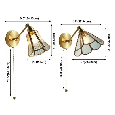 1-Light Sconce Lamp Minimal Style Cone Shape Metal Wall Lighting Fixtures