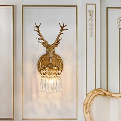 1-Light Sconce Light Fixtures Modernist Style Antlers Shape Metal Wall Lighting Ideas