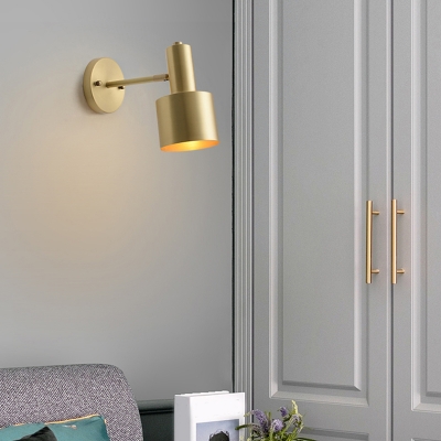 1-Light Wall Mounted Reading Lights Simplicity Style Cylinder Shape Metal Sconce Lights