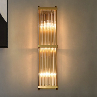 3-Light Sconce Lights Simplicity Style Rectangle Shape Metal Wall Mount Lighting