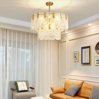 American Style Chandelier Glass Shade Ceiling Chandelier for Living Room
