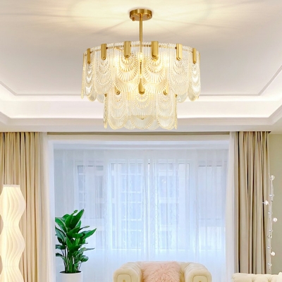 American Style Chandelier Glass Shade Ceiling Chandelier for Living Room
