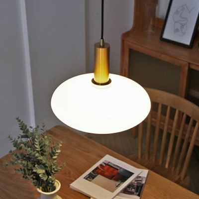 Drum Metal Suspension Pendant 1 Light Modern Minimalist Hanging Lamp for Living Room