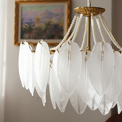 Glass 6 Lights Vintage Hanging Ceiling Lights Traditional Chandelier Pendant Light for Bedroom