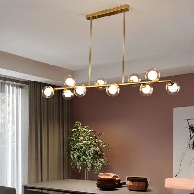 Hanging Island Lights Linear Glass Contemporary Pendant Lights For Kitchen Island