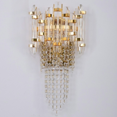 Modern Crystal Wall Mounted Light Fixture 1 Light Flush Wall Sconce for Living Room