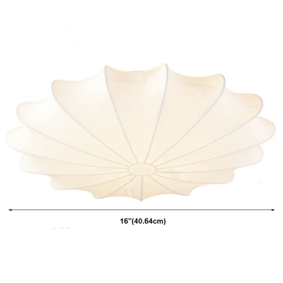Traditional Disk-Shaped Flush Mount Ceiling Light Cream Burlap Flush Light