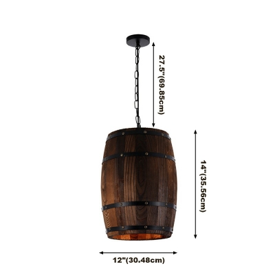 1-Light Drop Pendant Industrial Style Bucket Shape Metal Hanging Lights