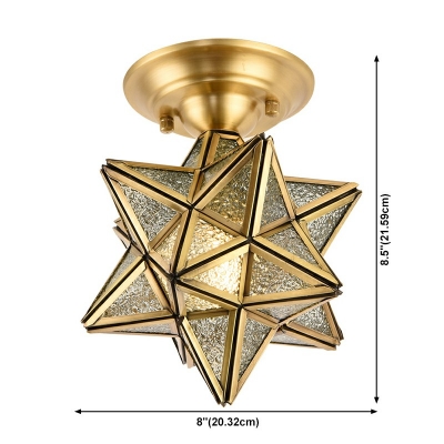 1-Light Flush Chandelier Traditional Style Star Shape Metal Ceiling Mounted Fixture