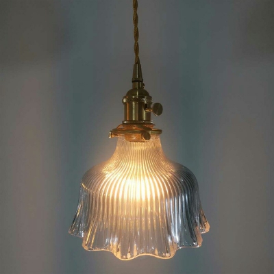 1-Light Hanging Light Fixtures Contemporary Style Cone Shape Glass Pendant Lighting