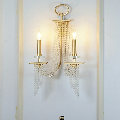 2-Light Sconce Lamp Minimal Style Candle Shape Metal Wall Lighting Fixtures