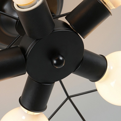 5-Light Flush Mount Lantern Industrial Style Star Shape Metal Ceiling Mounted Fixture