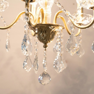 5 Lights Crystal Chandelier Pendant Light Traditional Hanging Chandelier for Living Room