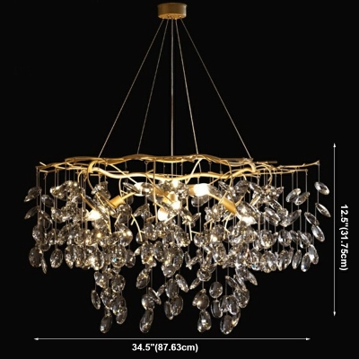 8 Lights Crystal Ceiling Chandelier Modern Elegant Chandeliers For Dining Room