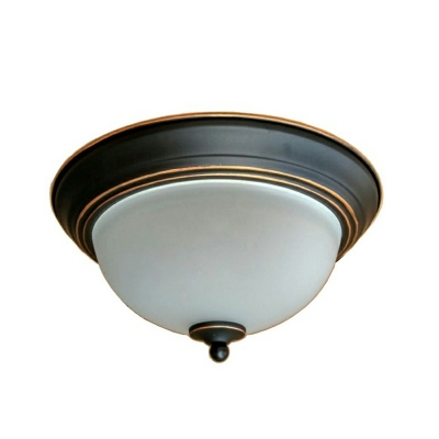 Black Flush Ceiling Light Fixtures Round Shade Modern Style Glass Led Flush Light for Living Room
