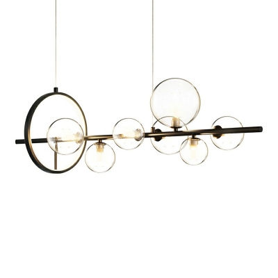 Black Island Chandelier Lights Glass Modern Nordic Pendant Lighting Fixtures for Dinning Room