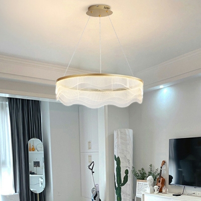 Contemporary Circular Chandelier Light Fixtures Acrylic Ceiling Chandelier