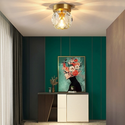 Creative Crystal Warm Decorative Semi Flush Light for Corridor Bedroom and Hall