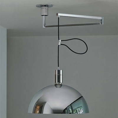 Dome 1 Light Modern Metal Suspension Lamp Nordic Style Minimalist Hanging Lamp for Bedroom