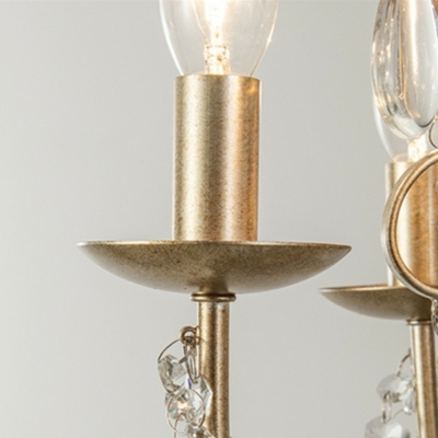 European Style Hanging Light Kit 5 Light Crystal Chandelier for Living Room