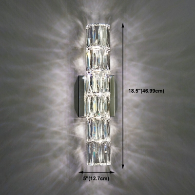 Linear Wall Mounted Light Fixture Modern Elegant Crystal Flush Wall Sconce for Bedroom