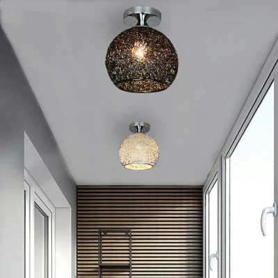 Metal Cage Semi Flush Mounted Ceiling Led Lights Globe Industrial Vintage Close to Ceiling Lighting
