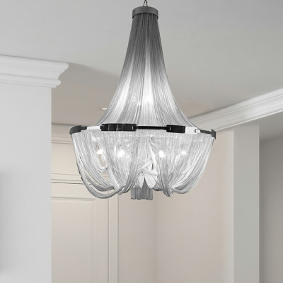 Nordic Style Metal Chandelier Light Modern Style Luxury Tassel Pendant Light for Living Room