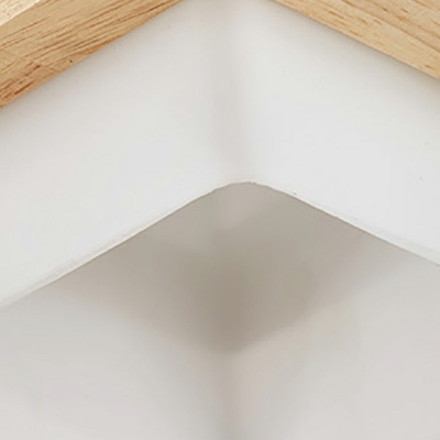 1-Light Flush Mount Light Fixtures Minimalist Style Trapezoid Shape Wood Ceiling Lighting
