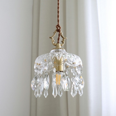 1 Light Glass Vintage Hanging Pendant Lamp Industrial Suspension Pendant for Bedroom