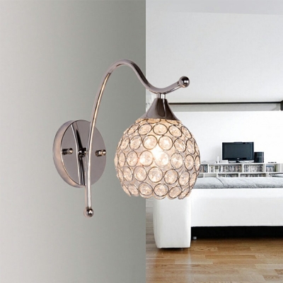1-Light Sconce Light Fixtures Modernist Style Globe Shape Metal Wall Lighting