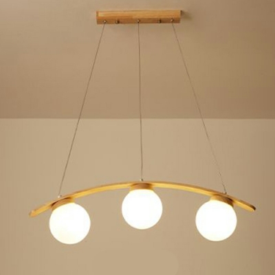 3-Light Island Chandelier Lights Modern Style Arched Shape Glass Ceiling Pendant Light