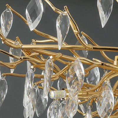 8 Lights Modern Crystal Tassel Chandelier Lighting Fixtures Elegant Living Room Ceiling Chandelier