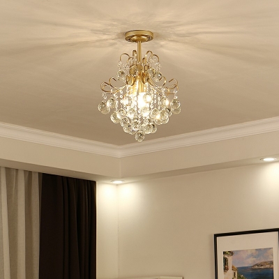 Creative Crystal Warm Decorative Semi-Flushmount Light for Corridor Bedroom and Hall
