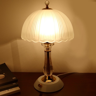 Modern 1 Light White Glass Night Table Lamps Minimalist Basic Table Lamp for Living Room