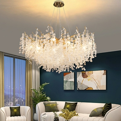 Modern Tassel Chandelier Lighting Fixtures 10 Lights Elegant Hanging Chandelier for Living Room