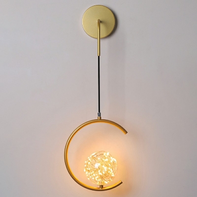 Modern Wall Sconce Light Fixture Glass Globe Wall Hanging Lights for Bedroom