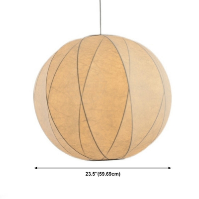 1-Light Pendant Lights Modernist Style Globe Shape Fabric Hanging Light Fixtures