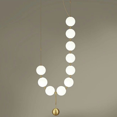 10-Light Pendant Lighting Minimalist Style Globe Shape Glass Island Lamps