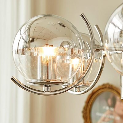 5-Light Chandelier Lighting Minimalist Style Ball Shape Metal Ceiling Pendant Light