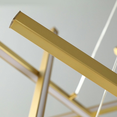 8 Lights Strip Shade Hanging Light Modern Style Acrylic Pendant Light for Living Room