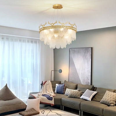 American Style Chandelier Glass Shade Ceiling Chandelier for Cafe Living Room Bedroom