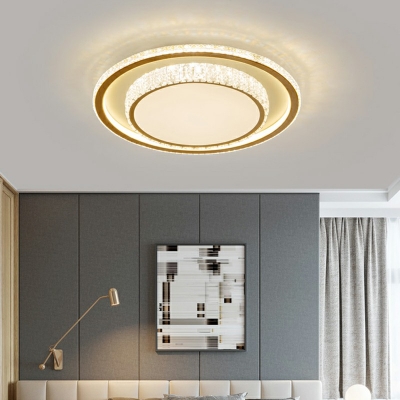 Contemporary Dual-Layered Flush Mount Ceiling Light K9 Crystal Led Ceiling Lights