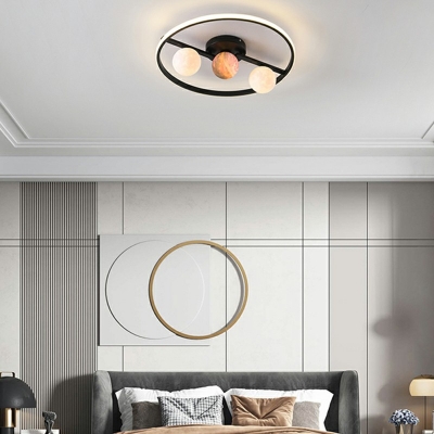 Contemporary Planet Ceiling Mount Light Fixture Metal Close to Ceiling Lamp